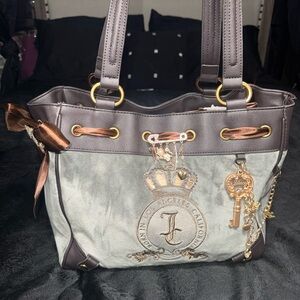 Juicy Couture Taupe and Brown Crown Charm Tote